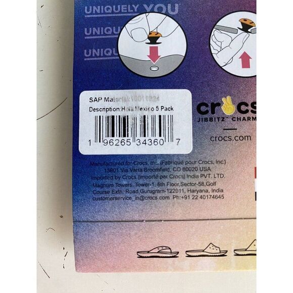 Set Of 5 Jibbitz Set For Crocs HOLA MEXICO Cancun Cactus Piñata Margarita Charro - Picture 9 of 10